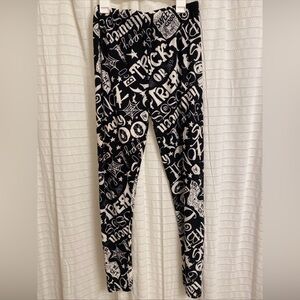 two left feet leggings Small Medium Black White Halloween Soft Comfort Fall